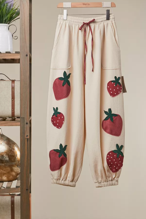 wholesale clothing strawberry graphic jogger pants mello