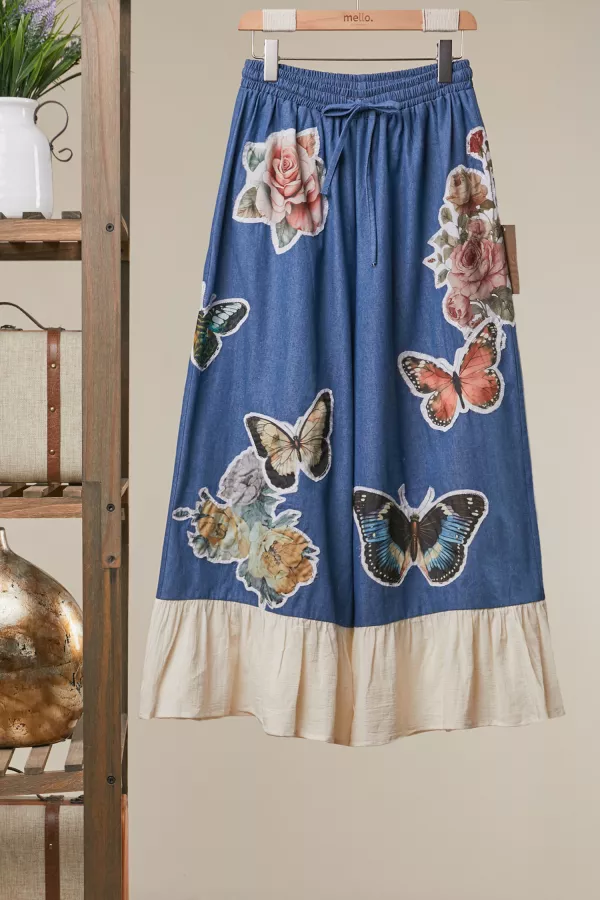 wholesale clothing boho butterfly ruffle pants mello